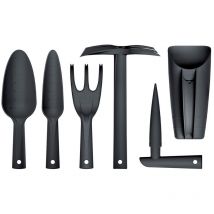 Juego de 6 herramientas de mano Prosperplast Respana Gardening en color antracita - Antracita