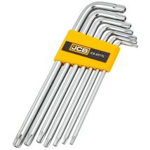 JCB - Juego de 7 llaves 5071TL Torx T10-T40, para trabajos en estructuras de acero, acero Cr-V, orificio para mayor versatilidad, alta resistencia,