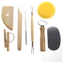 Juego de 8 herramientas para moldear cerámica y arcilla con cuchillo de madera para cerámica
