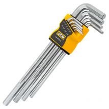 JCB - Juego de 9 llaves hexagonales 5093XLS, 1/16' a 3/8', para reparaciones y trabajos de taller, alta durabilidad, material resistente, diseño