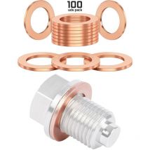 Juego de 100 unidades de tapon de carter. Medidas 10 a 26mm a elegir (18mm)