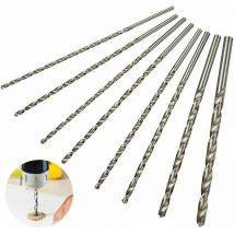 Costjj - Ahlsen Juego de brocas extralargas Superma de 200 mm, 8 piezas, brocas de acero de alta velocidad, diámetro de vástago recto 4 mm, 4,2 mm,