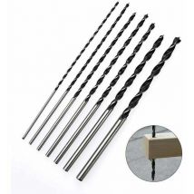 Erhope - Juego de 7 brocas para madera para taladro helicoidal/taladro percutor, brocas para percha de correa extensible, 300 mm (4/5/6/7/8/10/12 mm)