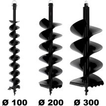 Suricut - Juego de brocas semiprofesionales ø 100 + 200 + 300 mm para taladro de tierra
