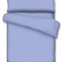 Juego de cama de 3 piezas 100 % algodón lavado, textura esponjosa, antideslizante, azul claro, 135