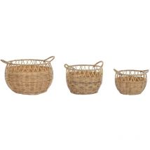 Juego de cestas dkd home decor natural metal polietileno 38 x 38 x 34 cm 38 x 38 x 27 cm 3 piezas