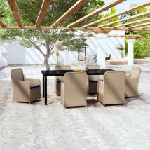 Minkurow - Furniture Limited - Juego de comedor para jardín 7 piezas con
