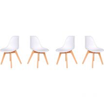 Hobag - Juego de cuatro sillas escandinavas july blancas - Blanco