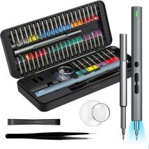 Longziming - Juego de destornilladores eléctricos 58 en 1, kit de destornilladores inalámbricos recargables, kit de herramientas de reparación de