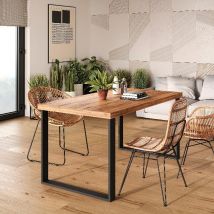 emuca juego de patas rectangulares square para mesa, ancho 800mm, acero, pintado negro