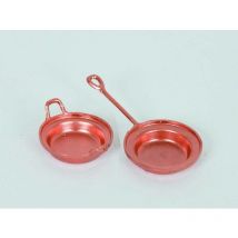 Juego de dos sartenes para cuna en cobre 4 cm