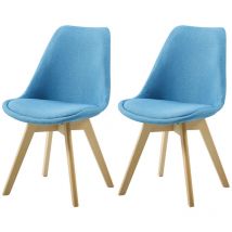 Juego De Dos Sillas Escandinavas Bims Azules - Azul