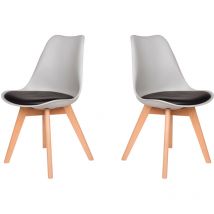 Hobag - Juego de dos sillas escandinavas vls negras / grises - Negro/ gris