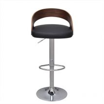 Juego de dos taburetes de bar de diseño, silla, asiento, estructura de madera curvada, altura regulable