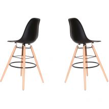 Hobag - Juego de dos taburetes escandinavos jul negros - Negro