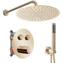 REA - juego de ducha oculto con termostato lungo gold box