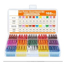 Rnemitery - Juego de fusibles para automóvil de 168 piezas - para fusibles de automóvil/camión/RV/camión/motocicleta (2A 3A 5A 7.5A 10A 15A 20A 25A