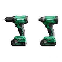 Hikoki - Kit combinado inalámbrico KC18DA waz, 18V, incluye taladro y atornillador, diseño compacto y potente, ideal para tareas de perforación y