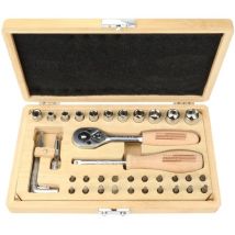 Brüder Mannesmann - Set de llaves de vaso de 41 piezas bambú