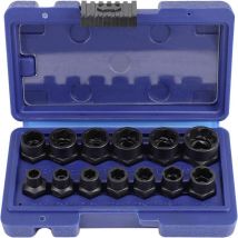 Juego de llaves de tubo de 15 piezas para desenroscar tuercas dañadas, juego de extractores de tornillos y pernos,