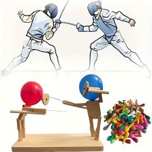 Sevengirl - Juego de lucha con espadas en forma de bola: pelota de lucha de bambú, juego de lucha con marionetas de esgrima de madera para dos