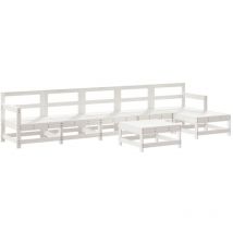Vidaxl - Juego de muebles de jardín 7 pzas madera maciza de pino blanco