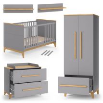 Vitalispa - Conjunto de habitación infantil Malia, Gris, Juego de 4