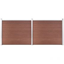 Jinlefu - Furniture Limited - Set de panel de valla wpc marrón 353x146 cm