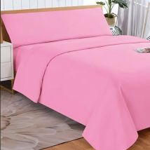 Zolginah - Juego de sábanas lavadas de 3 piezas, extra suaves, incluye sábana bajera, sábana bajera y funda de almohada Rosa loto 180 cm