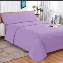 Juego de sábanas ultra suaves de 3 piezas, que incluye sábana, funda nórdica y funda de almohada, color Morado,135