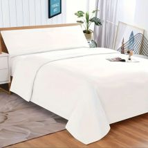 Juego de sábanas ultra suaves de 3 piezas, que incluye sábana, funda nórdica y funda de almohada, color Blanco,180