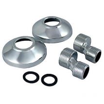 ABS - cis excentrica cromada gigante r.03571 juego , Juego de excéntricas grandes para griferiasEntrada 1/2 pulgada macho,salida 3/4 pulgada macho.