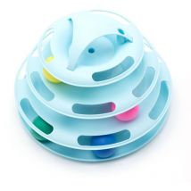 Yzmrbdqc - Juguetes 2 en 1 para gatos, laberinto de 4 capas, pelota para jugar con gatitos, juguete interactivo.