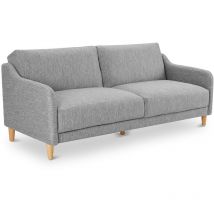Mobilier Deco - julia - Canapé 3 places convertible en tissu gris clair