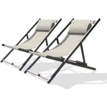 Julia - Set mit 2 Gartenliegen klappbar, Alu/Textilene - city garden