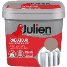 Peinture Radiateur Acrylique, Fer, Cuivre, Alu, Zinc - Direct sans sous-couche - Satin Taupe 0,75 l - Julien
