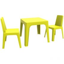 Garbar - julieta Set 2+1 Infantil Silla-Mesa Interior, Exterior Verde Lima