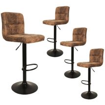 Altobuy - julio - Lot de 4 Tabourets Simili Marron Camel