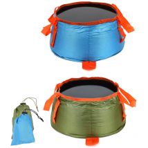 2pcs léger portable voyage camping en plein air randonnée lavabo seau évier pliant camp pique-nique étanche légumes bassin seau bain de pieds pied