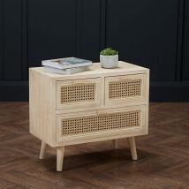 Netfurniture - Jullian 3 Drawer Cabinet - Light Washed Oak