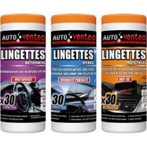 Venteo - jumbo pack auto cleaner Packung mit 90 Tüchern - Autopflege-Set - Innenreiniger für das Auto - Spezielle Fenster-, Multi-Oberflächen- und