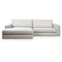 Mobilier Deco - june - Canapé d'angle en velours côtelé beige - Angle gauche