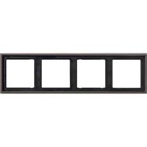 Jung – Plaque de finition aluminium anthracite pour 4 prises – Matières, Mode de fixation, Finition métal