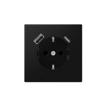 Jung - LS1520-15CASWM schuko steckdose mit usb-ladegerät, serie ls, graphitschwarz matt