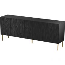 JUNGLE 190cm 4D Cassettone a quattro ante in MDF fresato nero opaco