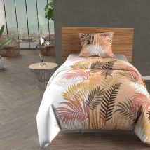 Parure de lit Jungle blanc 140x200 cm