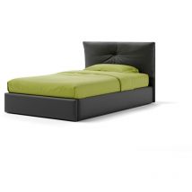Letto Contenitore Made In Italy Cangù juno singolo grande similpelle nero