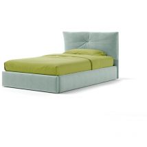 Letto Contenitore Made In Italy Cangù juno singolo grande tessuto celeste
