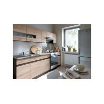 Junona Cuisine complete 2m40 - 7 éléments - Décor chene sonoma