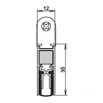 Athmer - Junta de puerta Doppeldicht M-12/35 1-393 2-s.L.833mm alu. Plateado para hlt